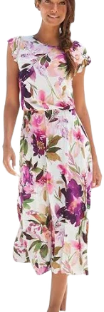 Flutter Sleeve Printed Dress