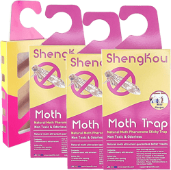 Effective and Refillable Dual Moth Pheromone Traps, Ultimate Solution to Clothes & Pantry Moth Control -4 Pack