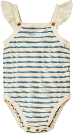 Baby Girls&#39; Pointelle Striped Sweater Romper - Cloud Island&#8482; Blue 24M