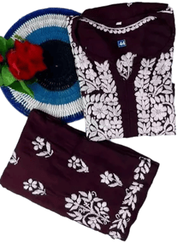 Lucknow Chikankari Handmade Kurta Palazzo Set