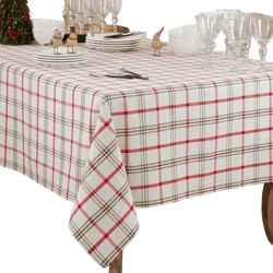 Saro Lifestyle Plaid Tablecloth, Red/Green, 70" x 70"