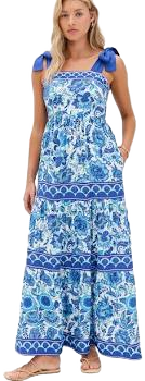 Beach Riot Charlotte Floral Tie Strap Maxi Dress