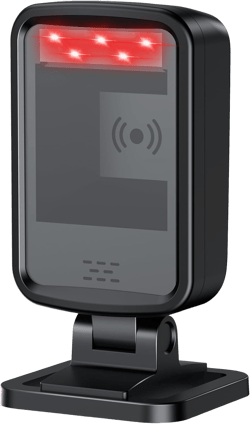 symcode 1D 2D Desktop Barcode Scanner, Omnidirectional Hands-Free USB Wired Barcode Reader, Capture Barcodes from Mobile Phone Screen, Automatic Sensing for Supermarket Library Retail Store HX-6600