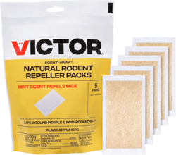Victor M805 Scent-Away Natural Rodent Repeller – Peppermint Oil Mouse and Rat Repellent – 5 High-Strength Rodent Repelling Sachets Included 0.98 Ounce (Pack of 5)