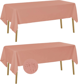Fokitut 2 Pack Waterproof Rectangle Tablecloth, 60x120 Inch,Stain Resistant and Wrinkle Polyester Table Cloth, Fabric Table Cover for Kitchen Dining, Wedding, Party, Holiday Dinner-Dusty Pink Dusty Pink 60x120''-2pack