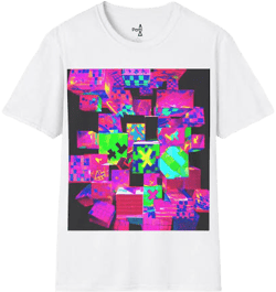 Softstyle Geometric Neon Cube T-Shirt