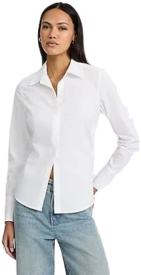 Express Women's Stretch Cotton Poplin Fitted Portofino Shirt