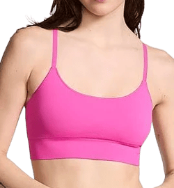 Women's Pink Seamless Scoop Racerback Sports Bra