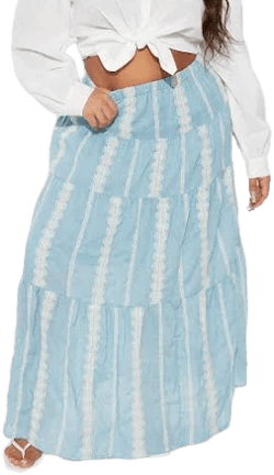 Fashion Nova Women's Nerina Embroidered Tiered Maxi Skirt
