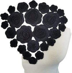 25pcs Flowers Embroidered Sew On Applique Floral Lace Patch Milk Fiber Sewing Trims Clothes Wedding Dress Craft DIY (Black B)