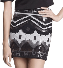 Express Women's High Waist Sequined Mini Skirt
