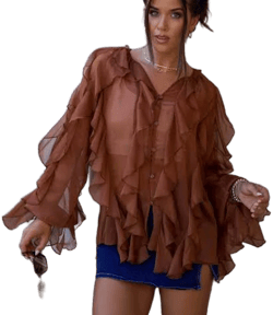 Women's Ruffle V-Neck Blouse