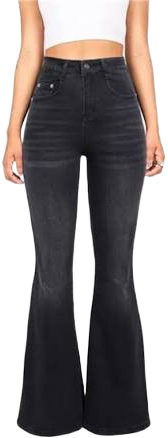 Women's High-Waisted Bell Bottom Stretch Jeans