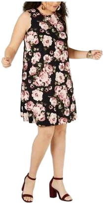 BCX Women's Sleeveless Floral Print Sheath Shift Dress