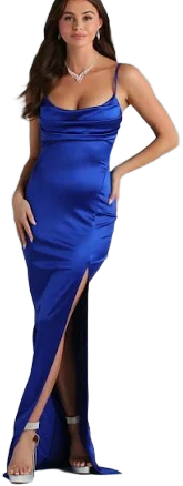 Windsor Laverne Satin Lace-Up Column Dress