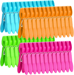 Clothes Pins,48 Pack Colored Plastic Clothespins, Clothes Pins Heavy Duty Outdoor, Non-Slip Laundry Clips for Hanging Clothes, Towels, Crafts, Picture, Clips Food Package Clips 48 Pack Type a