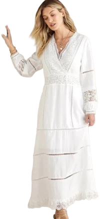 Soft Surroundings Women's Long Sleeve Maxi Dress