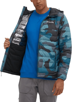 camouflage-print quilted padded jacket