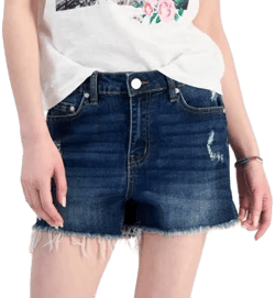 Indigo Rein Juniors' Frayed-Hem Destructed Shorts