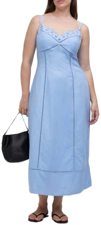 Madewell Women's Sweetheart Neck Linen Blend Dress