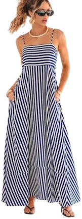 Cupshe Line by Line Striped Maxi Dress