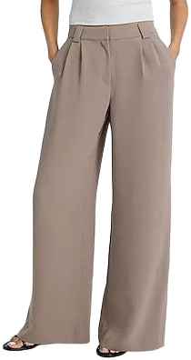 Express Women's Signature Crepe High Waisted Relaxed Trouser