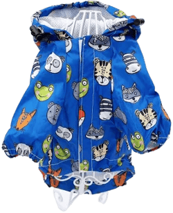 SMALL Dog Raincoat Hooded Waterproof Rain Coat Jacket for Pet Cat | Rainwear | XXS-L