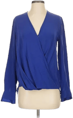 Rag & Bone Women's Long Sleeve Plunge Silk Top