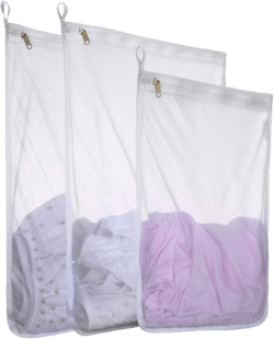 Reusable Mesh Laundry Bags, Delicates Garment Washing Bags for Travel/College, Durable Zipper Closure (2 Large 1 Medium)