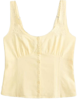 Hollister Women's Linen Blend Button-Through Top