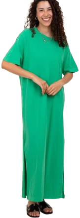 Maternity Short Sleeve Knit T-Shirt Maxi Dress