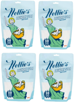 Nellie's Laundry Detergent Soda, 50 Load Bag (Pack of 4)