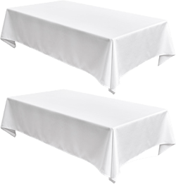 Fitable Faux Linen Tablecloths 2 Pack, Faux Burlap Fabric Table Clothes for Rectangle Tables, Rustic Table Covers for Kitchen Dining, Party, Farmhouse (White, 54 x 78 Inch) 54" x 78" | 2 Pack White