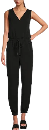 Skies Are Blue Brushed Modal V-Neck Sleeveless High Waisted Jumpsuit
