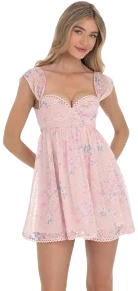 Floral Dotted Babydoll Dress