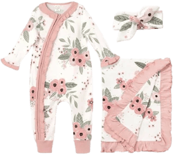 Newborn Girls Floral Soft Cotton Romper
