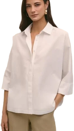 Brooks Brothers Women's Relaxed Dolman-Sleeve Supima Cotton Shirt