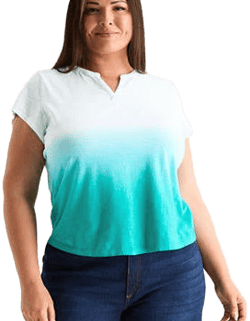 Liz Claiborne Women's Split Crew Neck Short Sleeve Blouse