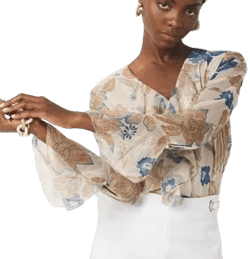 White House Black Market Romantic Ruffle Blouse