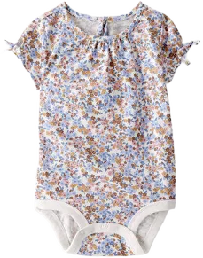 Oshkosh B'gosh Girls Ditsy Floral Puff-Sleeve Bodysuit