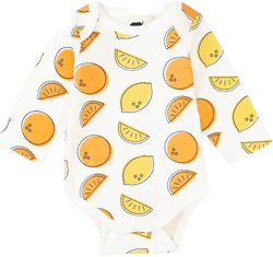 Monica + Andy Long Sleeve Bodysuit In Citrus Squeeze