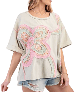 June Adel Oversized Easel Top with Mixed Raised Flower Patch