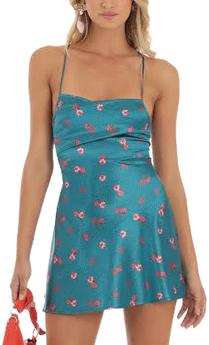 Floral Dotted A-Line Mini Dress