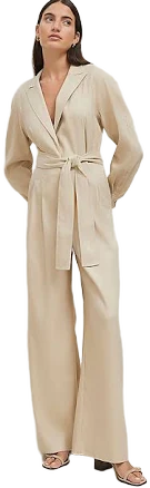 Ann Taylor Women's Linen Blend Wide-leg Jumpsuit