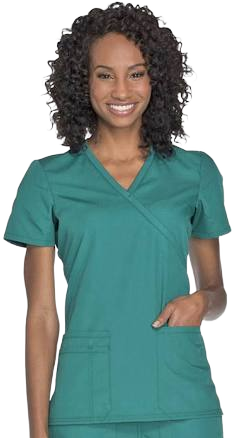 Women's Cherokee Workwear Mock Wrap Scrub Top