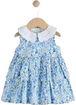 Baby Frill Collar Tiered Cotton Dress