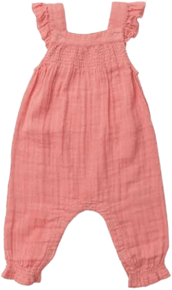 Angel Dear Smocked Organic Cotton Romper