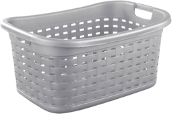 Sterilite 6-Pack Weave Laundry Basket, Rectangle Plastic Clothes Hamper w/ Handles, Gray 6 Pack