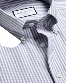 Charles Tyrwhitt Men's Non-Iron Stretch Oxford Stripe Shirt