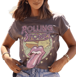 Magnolia Boutique Women's Boho Chic Rolling Stones 1978 Graphic Tee